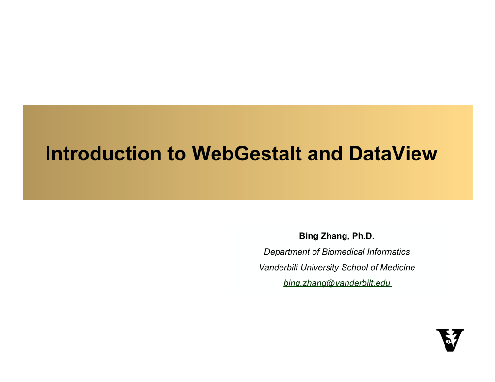 Introduction to Webgestalt and Dataview