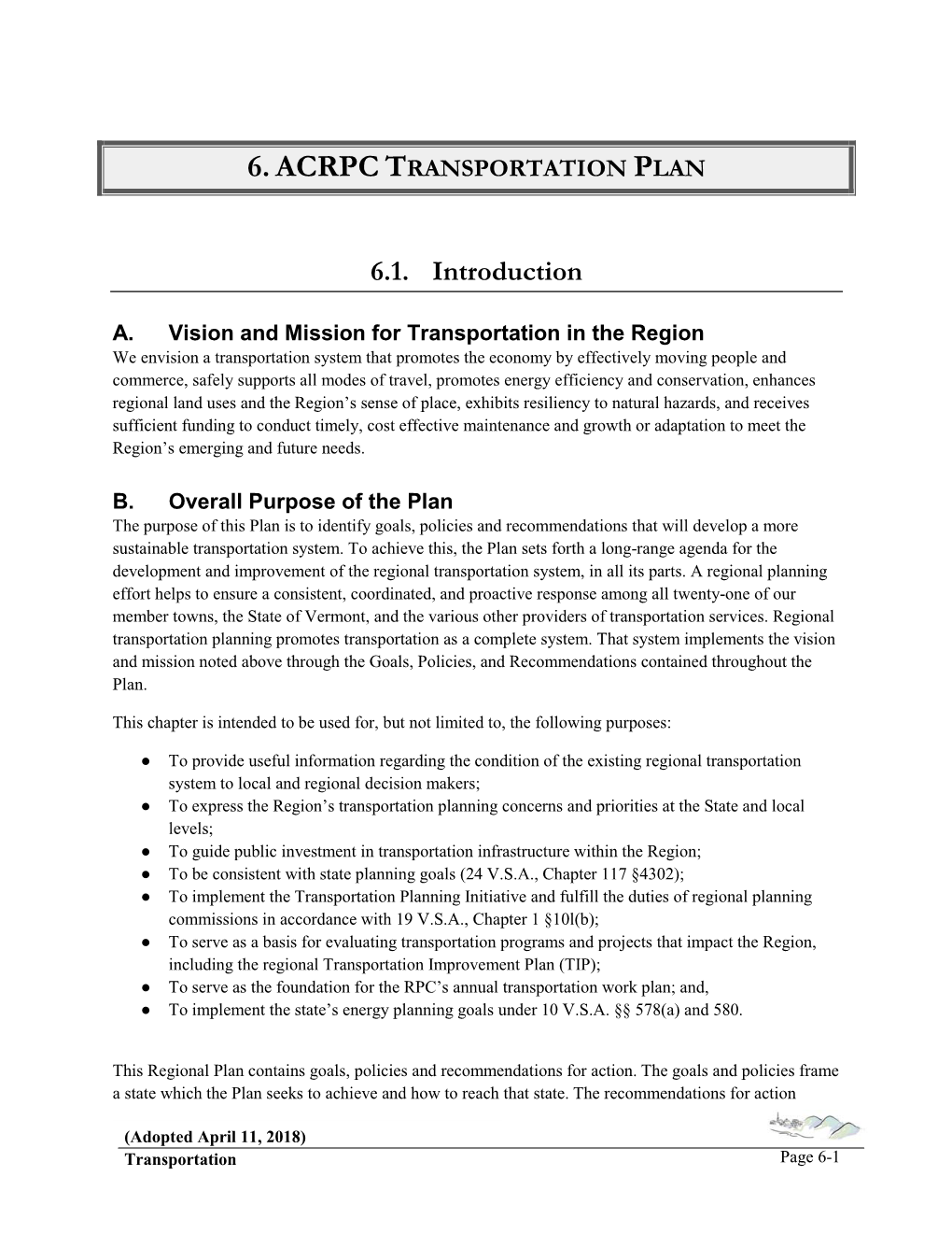 Current Regional Transportation Plan