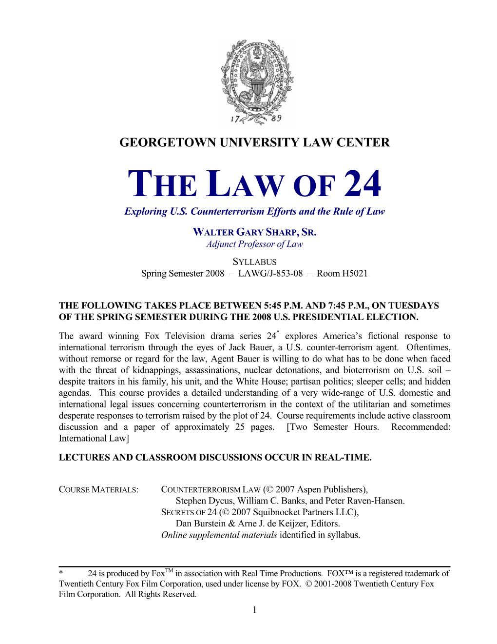 THE LAW of 24 Exploring U.S