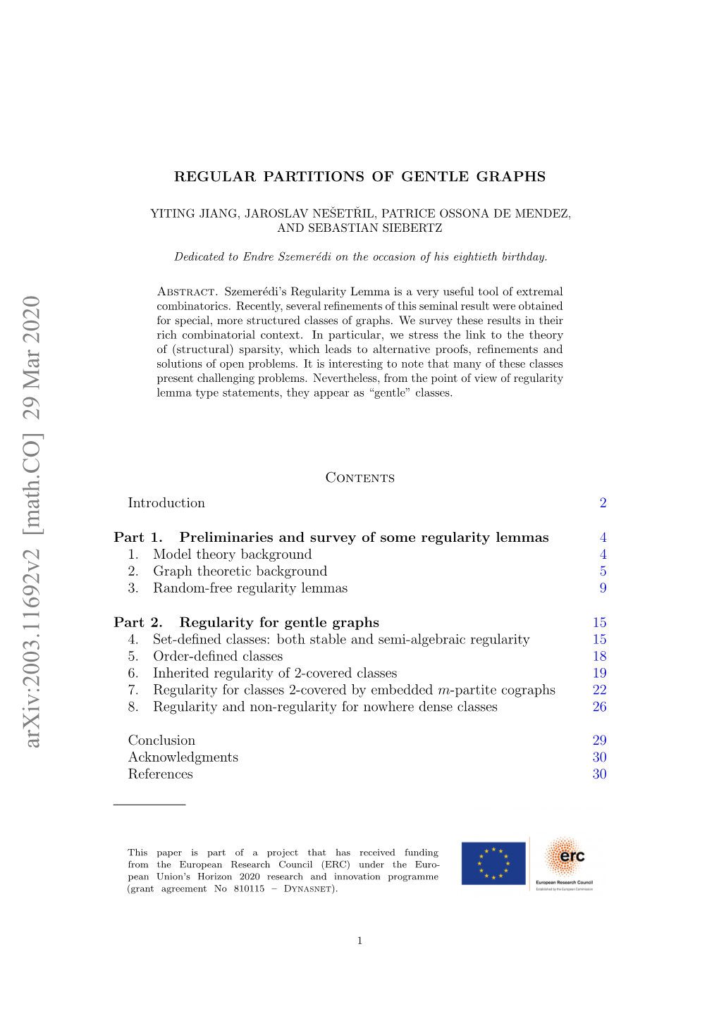 Regular Partitions of Gentle Graphs