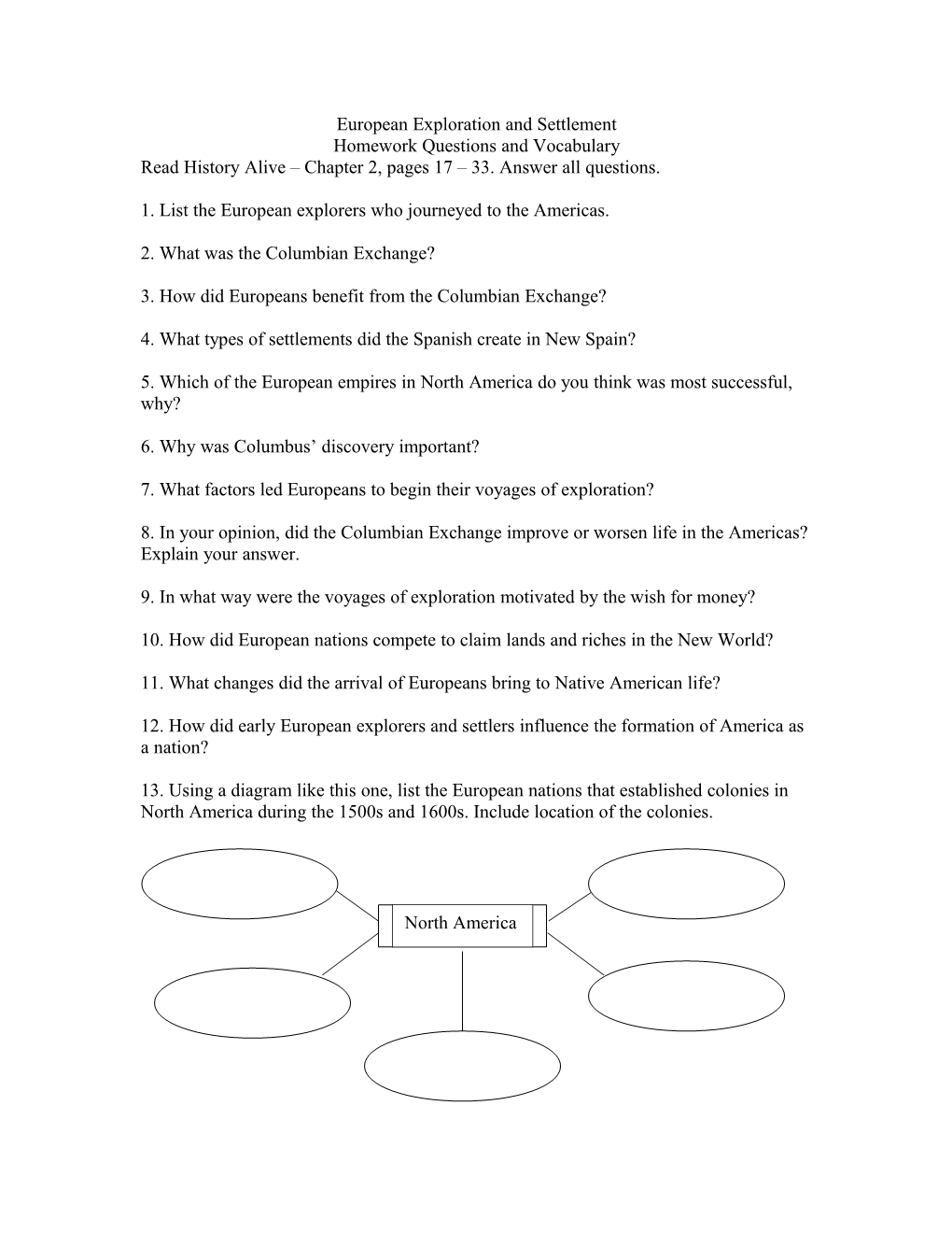 European Exploration And Settlement