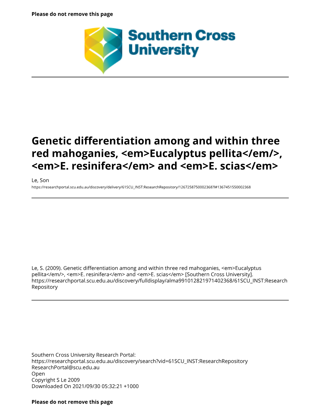 Genetic Differentiation Among and Within Three Red Mahoganies, &lt;Em