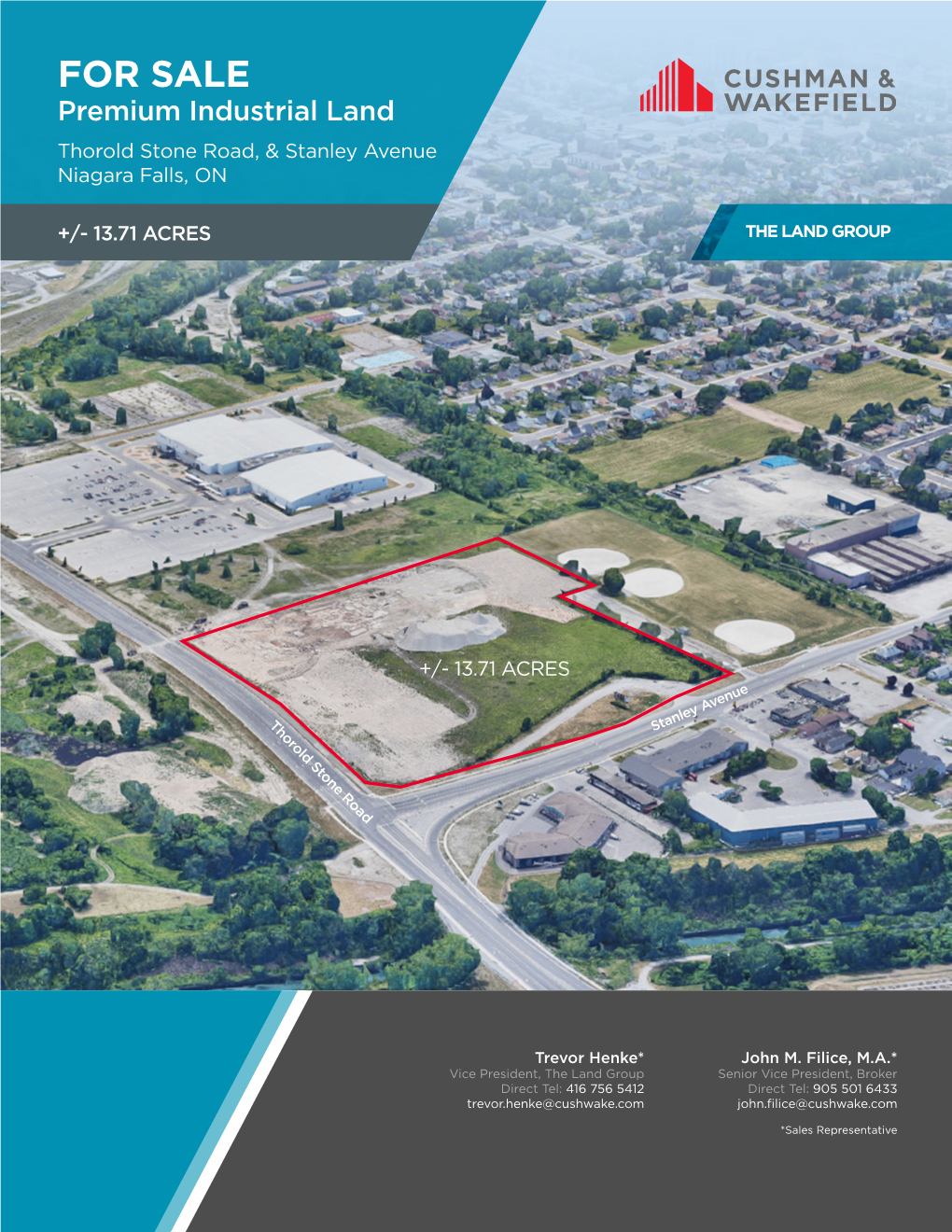 FOR SALE Premium Industrial Land Thorold Stone Road, & Stanley Avenue Niagara Falls, ON