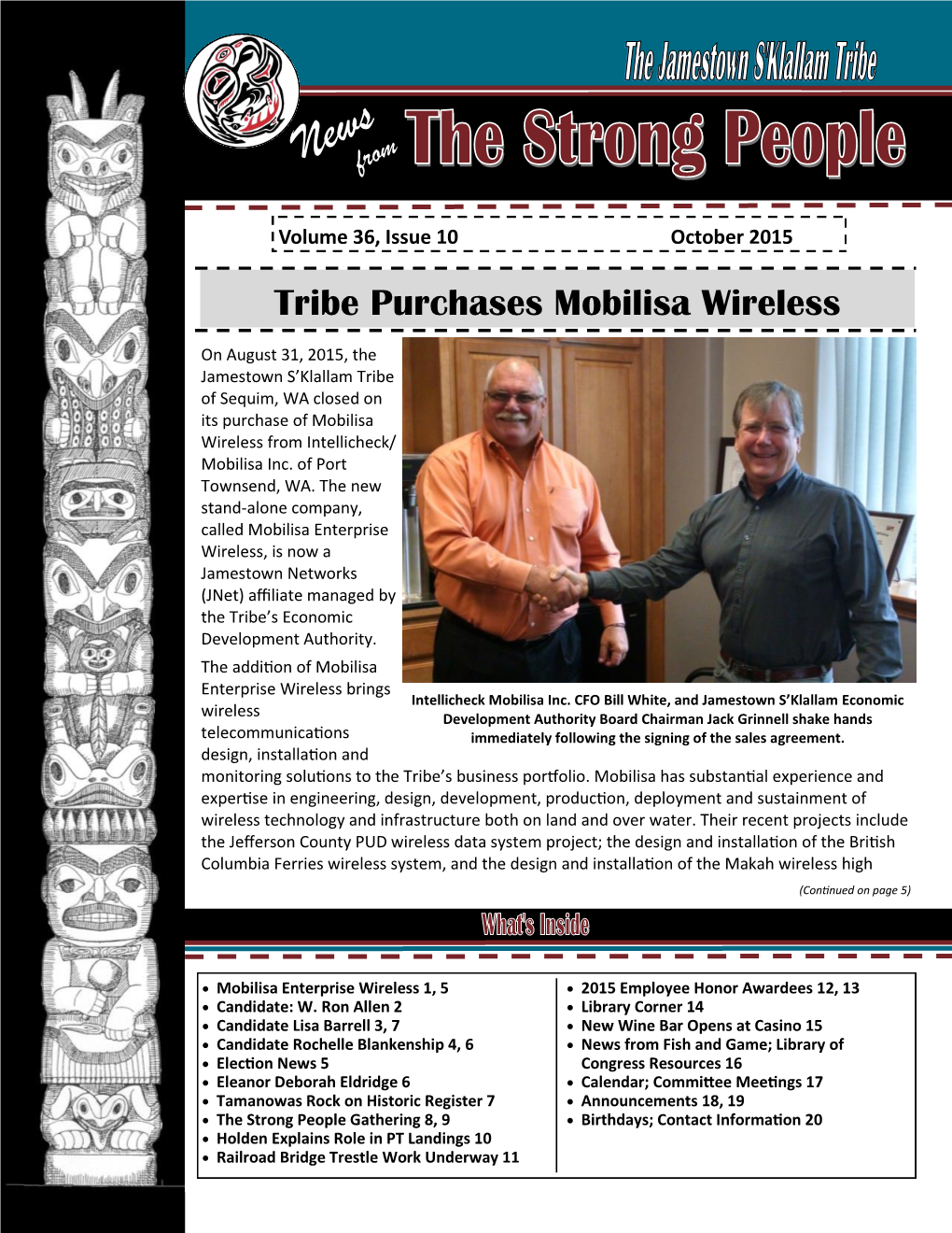 News from Volume 36, Issue 10 October 2015 Tribe Purchases Mobilisa Wireless