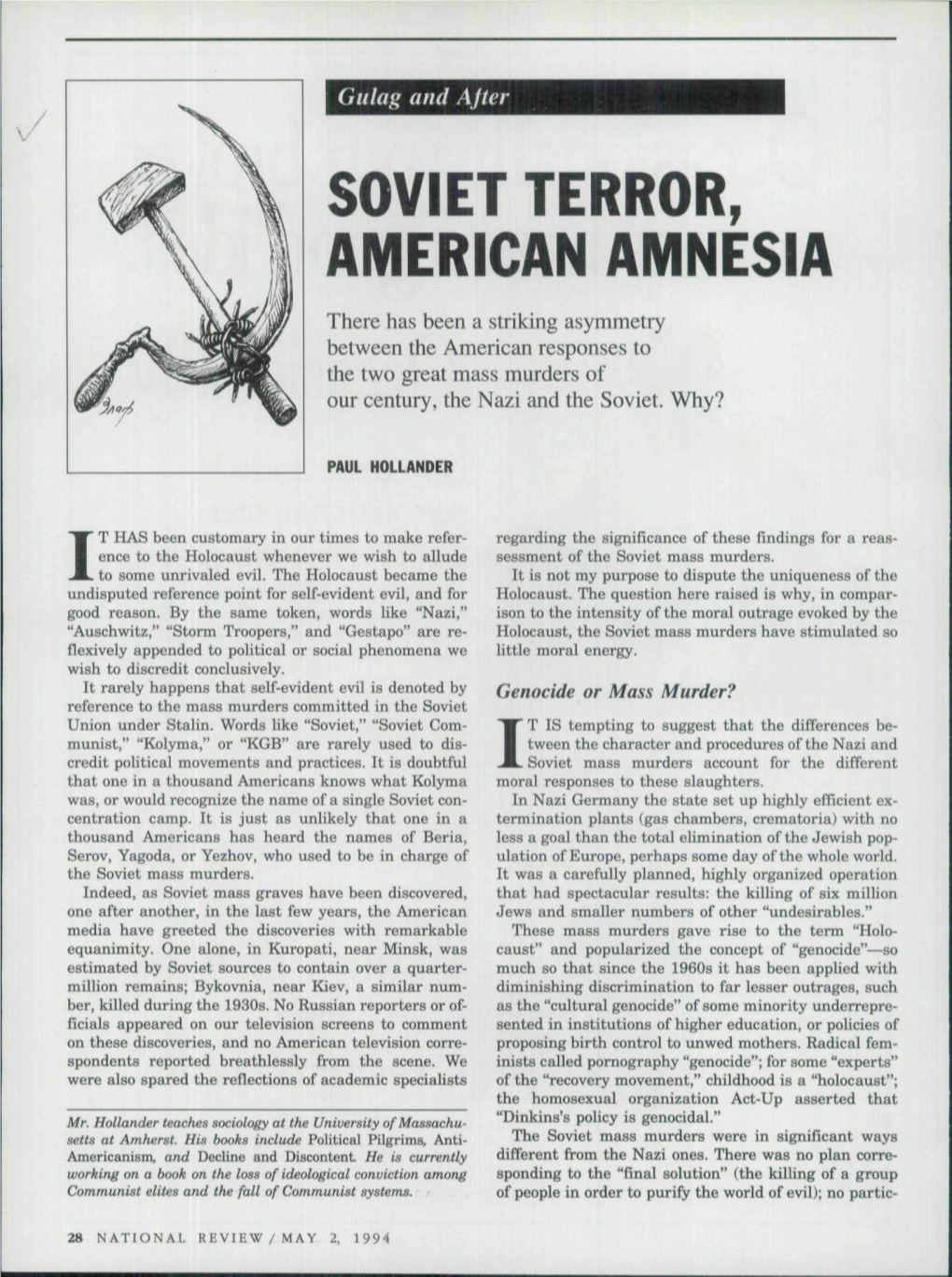 Soviet Terror, American Amnesia