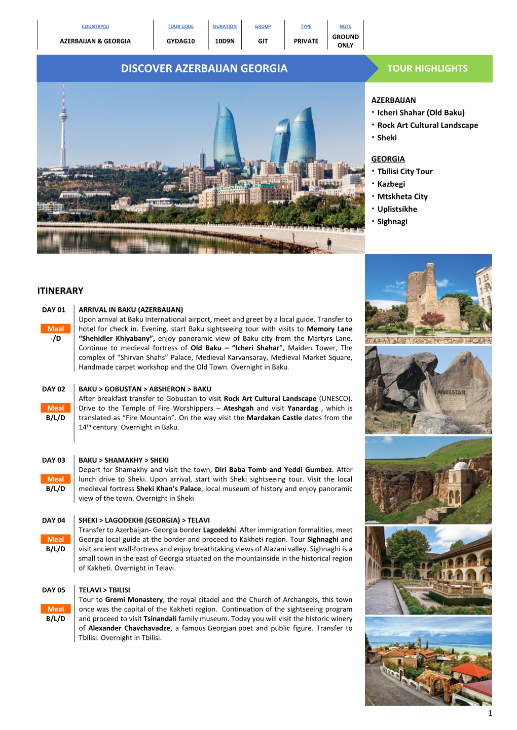 Discover Azerbaijan Georgia Tour Highlights