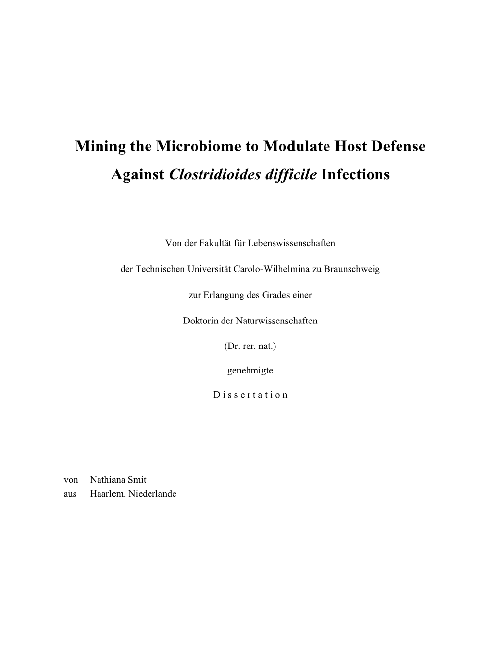 Mining the Microbiome to Modulate Host Defense Against Clostridioides Difficile Infections