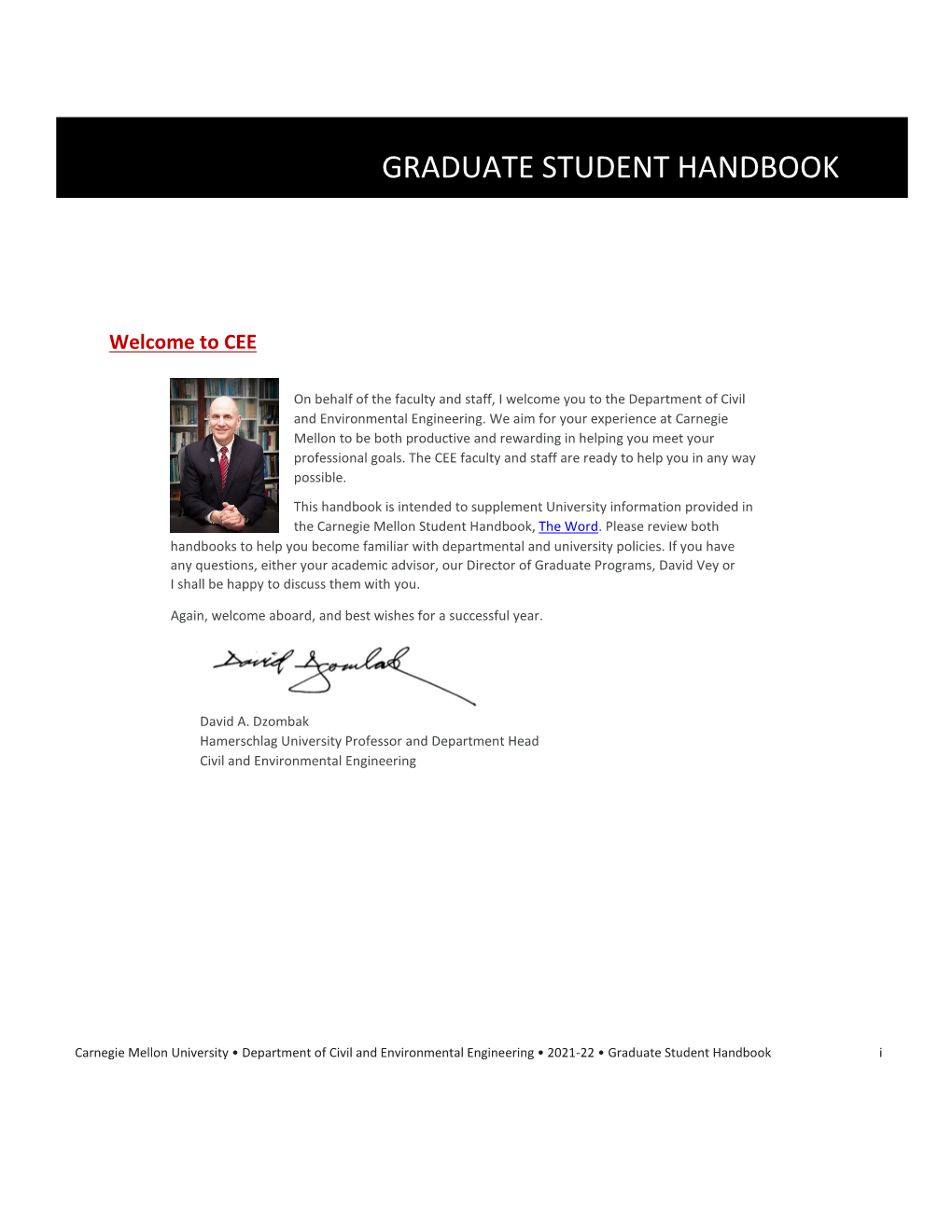 CEE Graduate Student Handbook