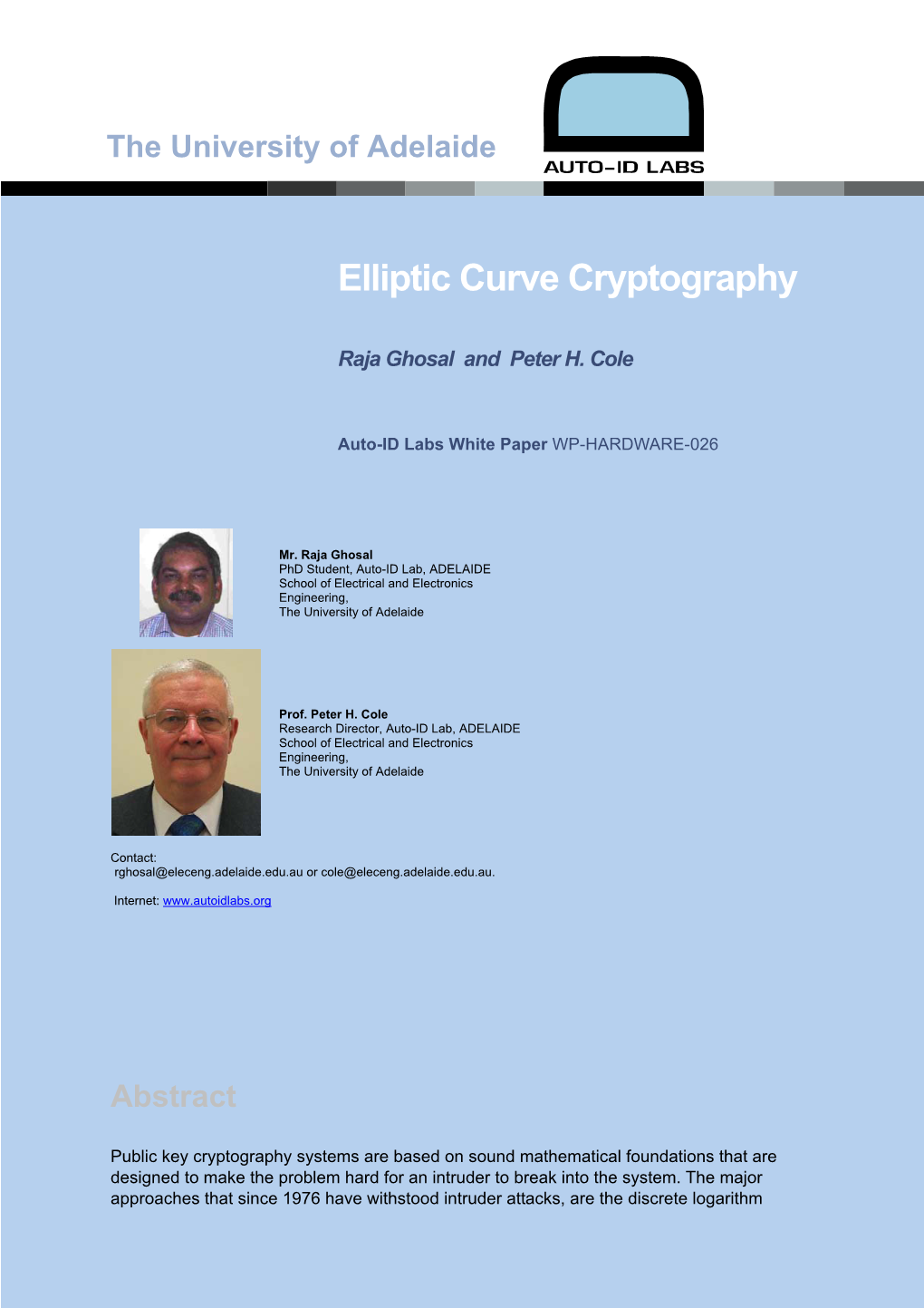 Elliptic Curve Cryptography