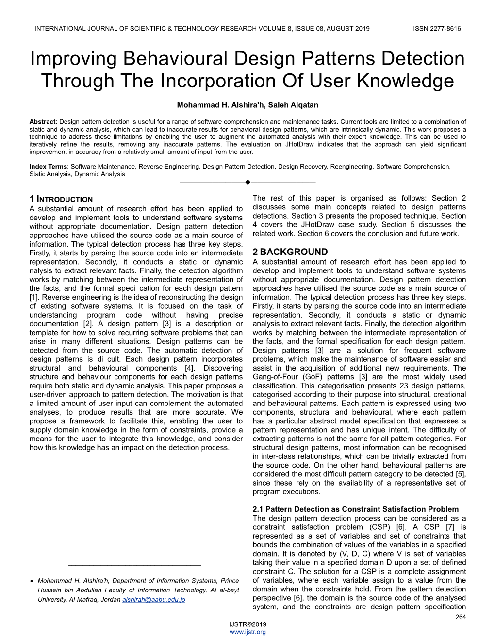 Improving Behavioural Design Patterns Detection Through the Incorporation of User Knowledge