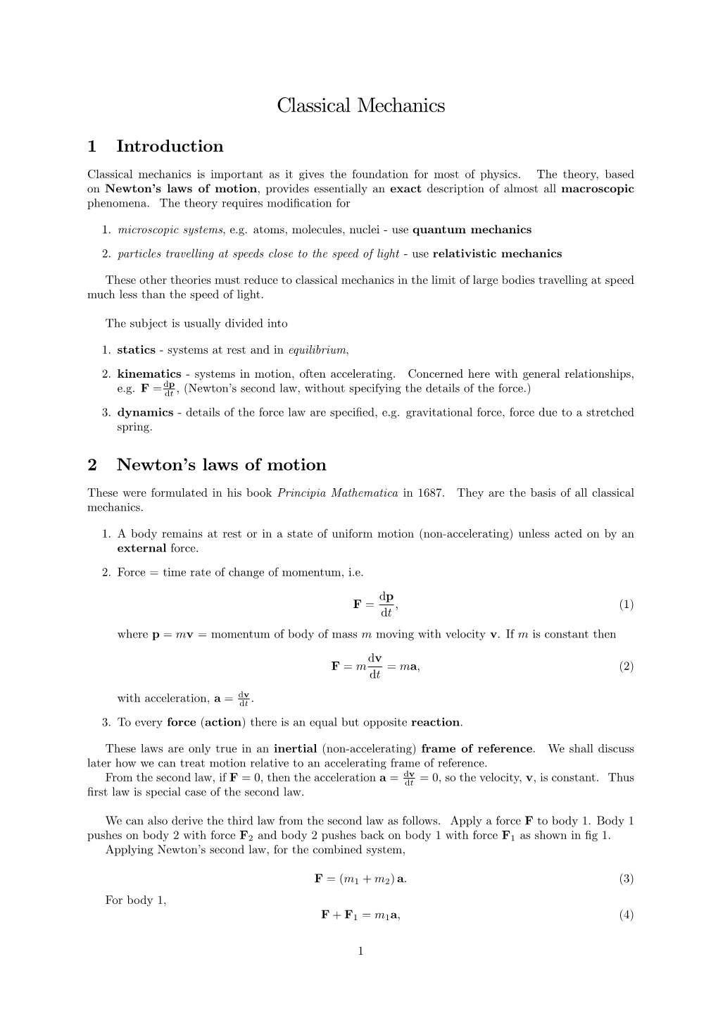 Classical Mechanics