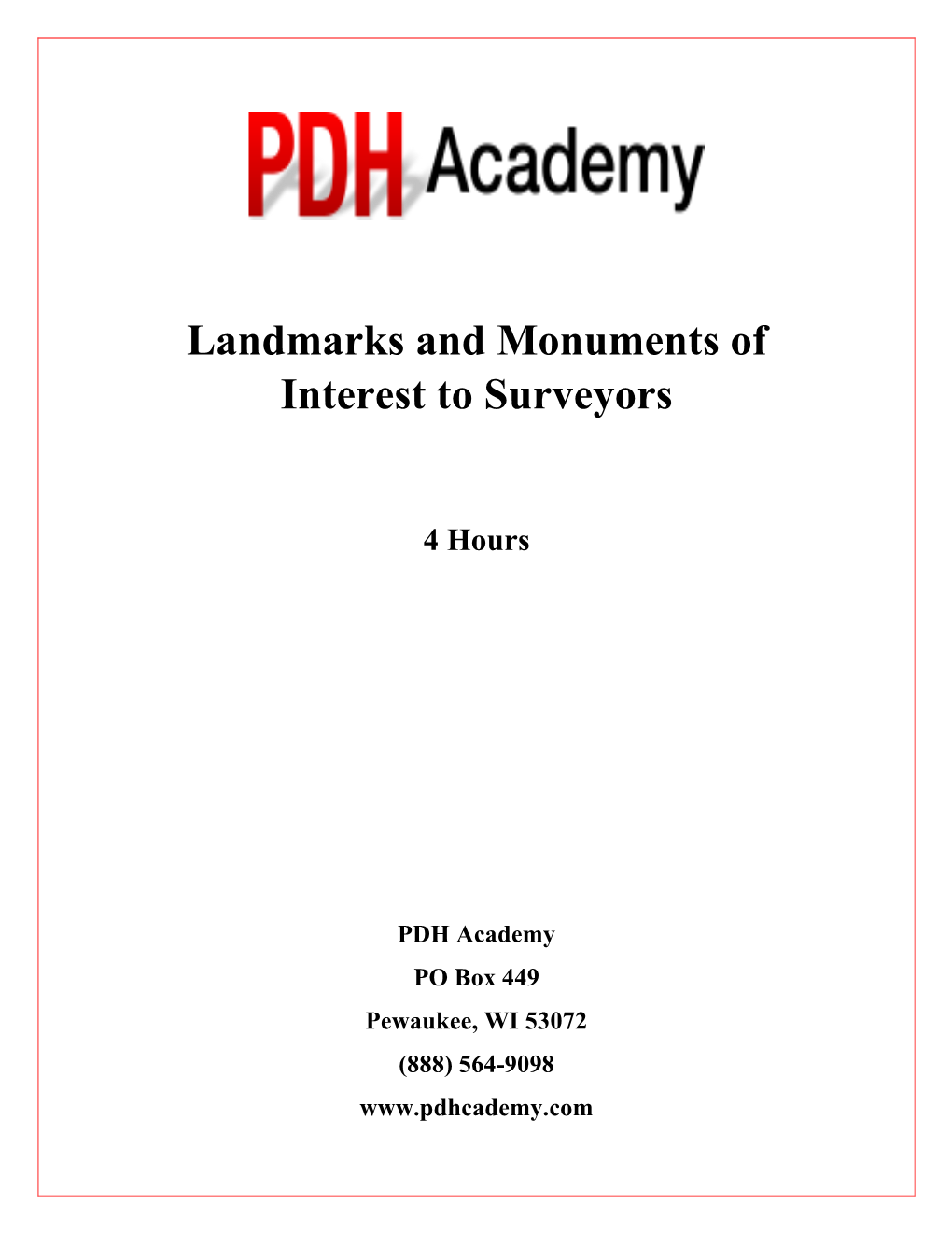 Landmarks and Monuments of Interest to Surveyors