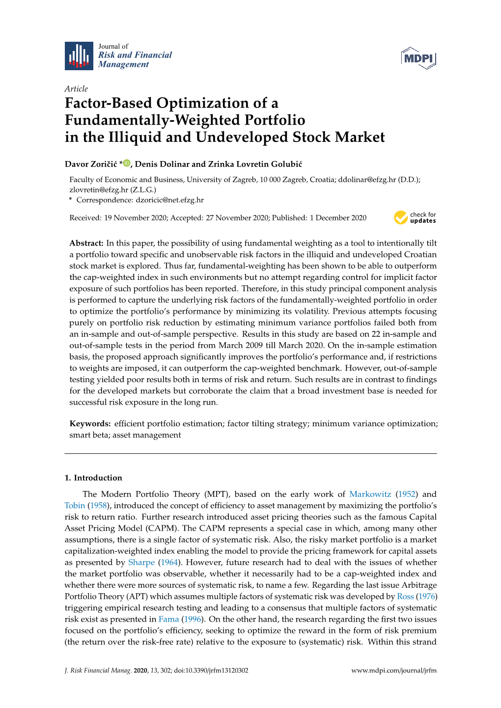 Factor-Based Optimization of a Fundamentally-Weighted Portfolio in the Illiquid and Undeveloped Stock Market