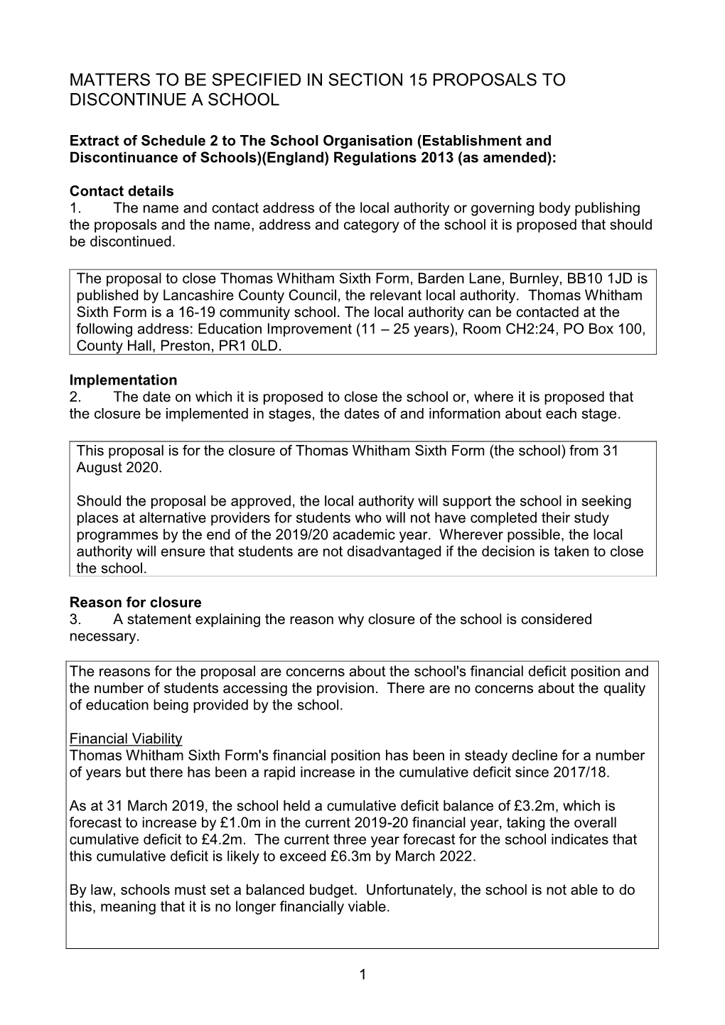 Thomas Whitham Sixth Form Complete Proposal
