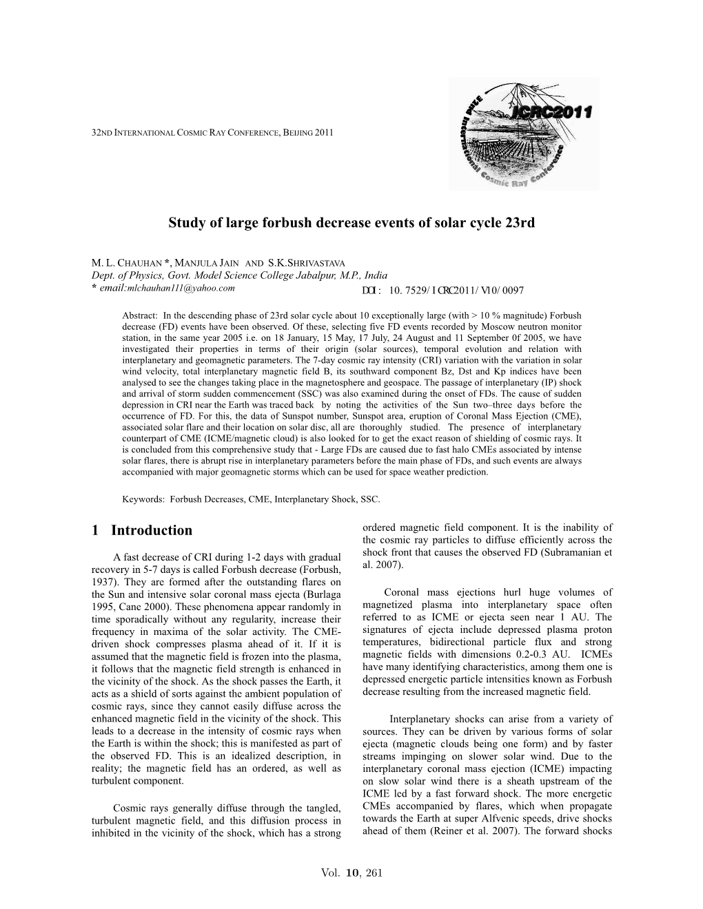 Study of Large Forbush Decrease Events of Solar Cycle 23Rd 1