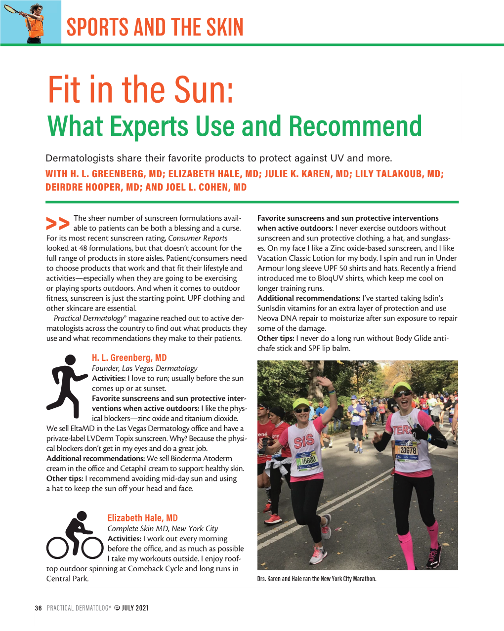 Fit in the Sun: What Experts Use and Recommend