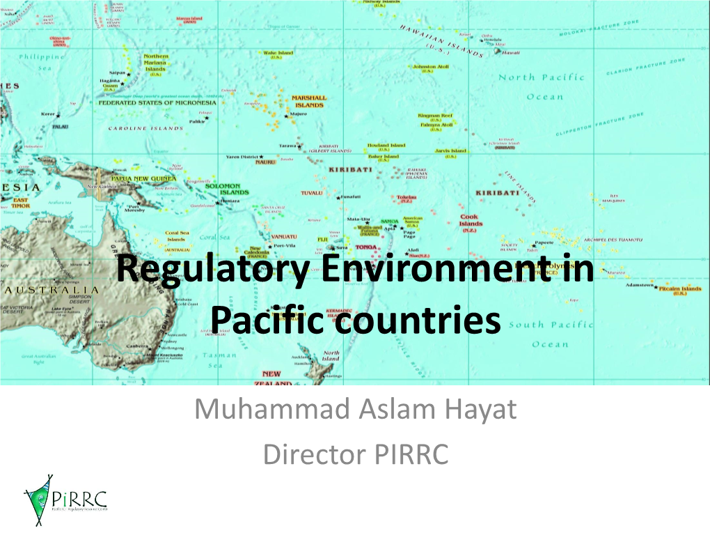 Regulatory Environment in Pacific Countries