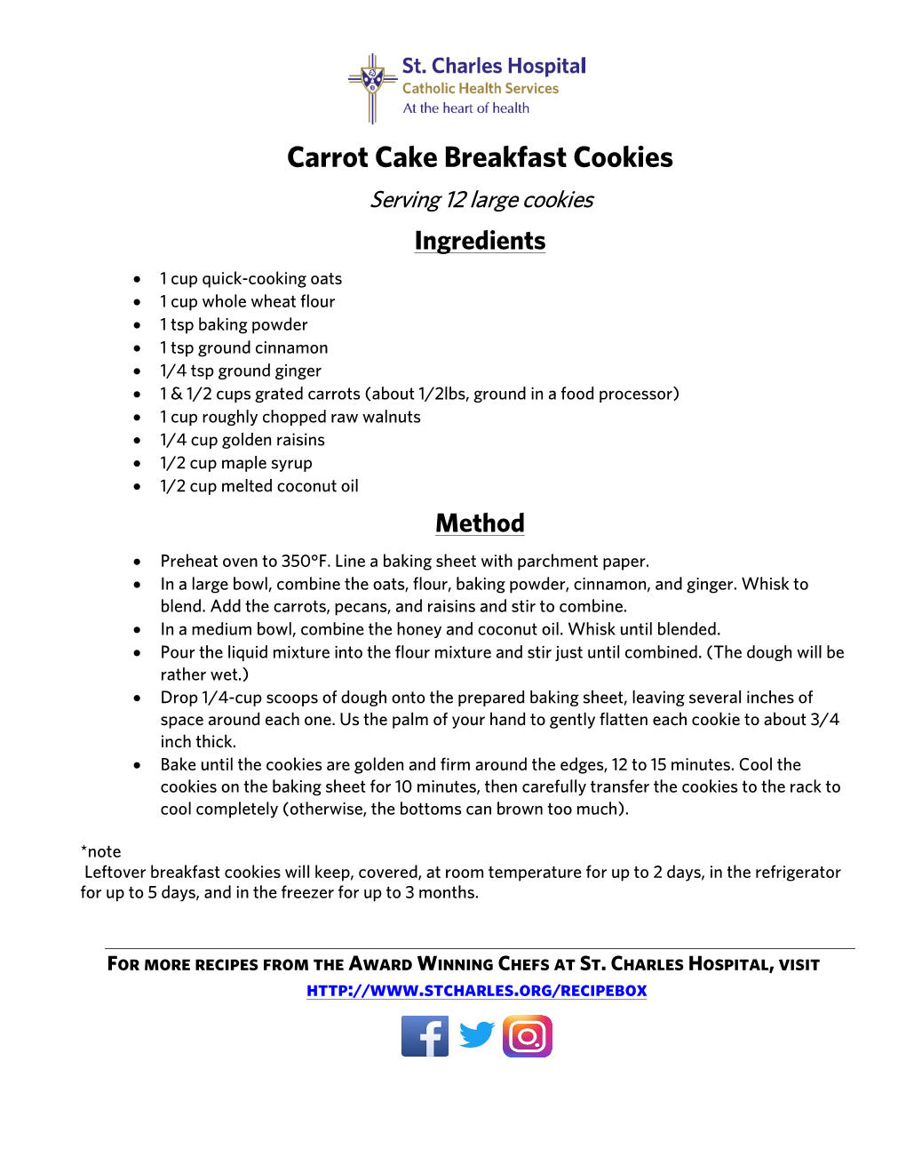 Carrot Cake Breakfast Cookies