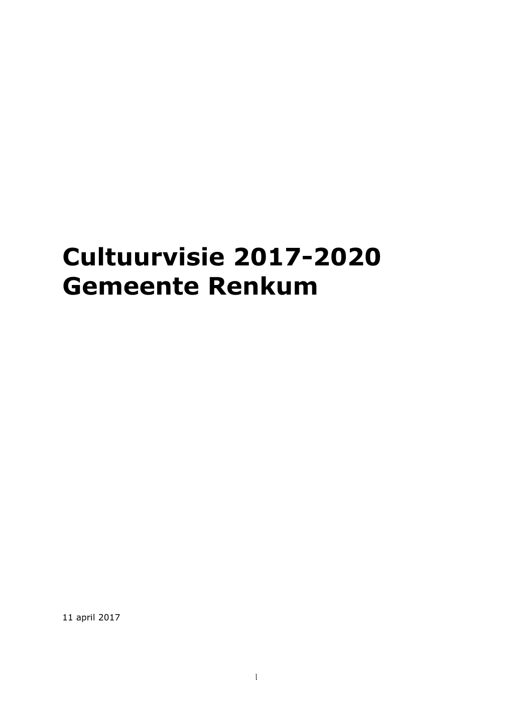 Cultuurvisie 2017-2020 Gemeente Renkum