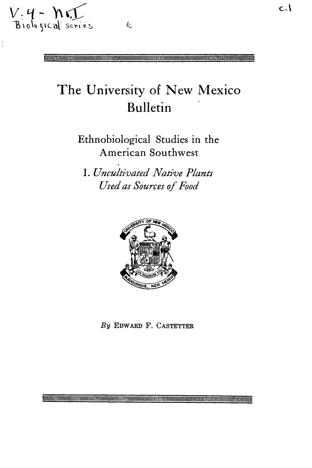 The University of New Mexico Bulletin