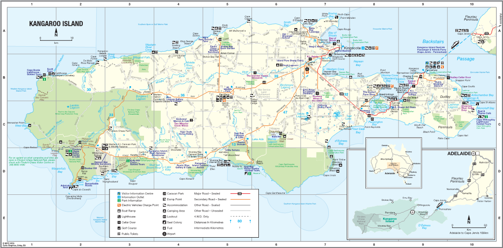 KANGAROO ISLAND Point 1 7 6 Emu 5 Encounter Marine Park RD 3 RD Bay Cape Rouge Stokes Mt Mcdonnell 7 Discovery Lagoon Lavender CAPE