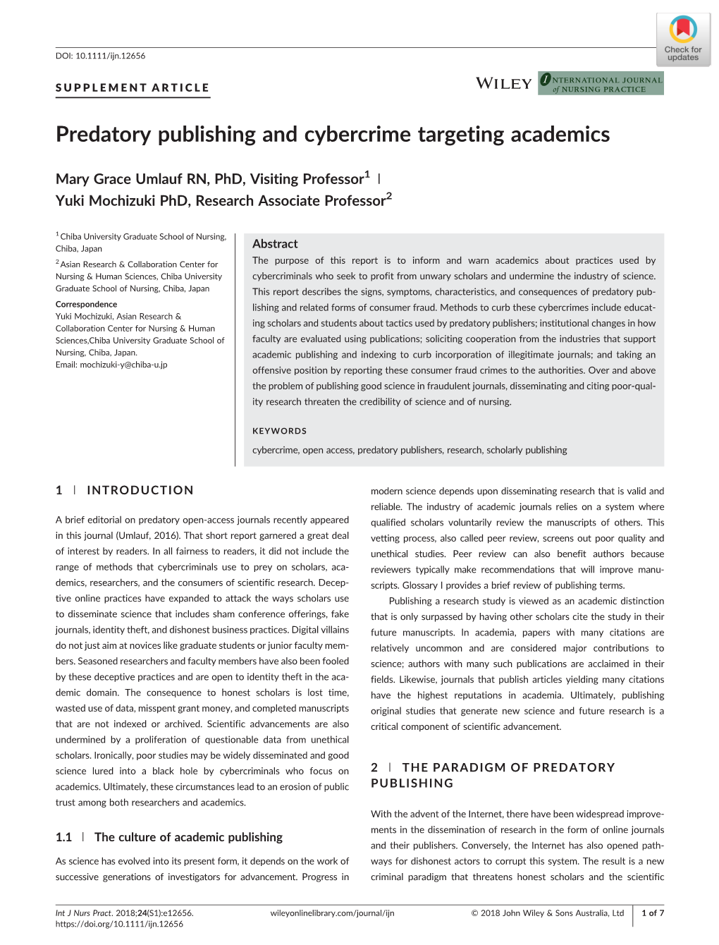 Predatory Publishing and Cybercrime Targeting Academics