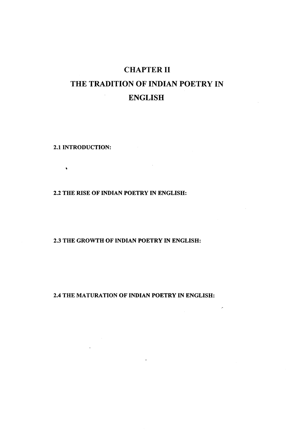 Chapter Ii the Tradition of Indian Poetry in English