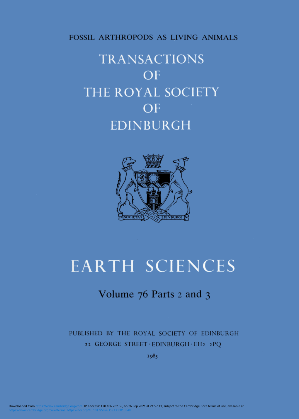 Transactions He Royal Society of Edinburgh