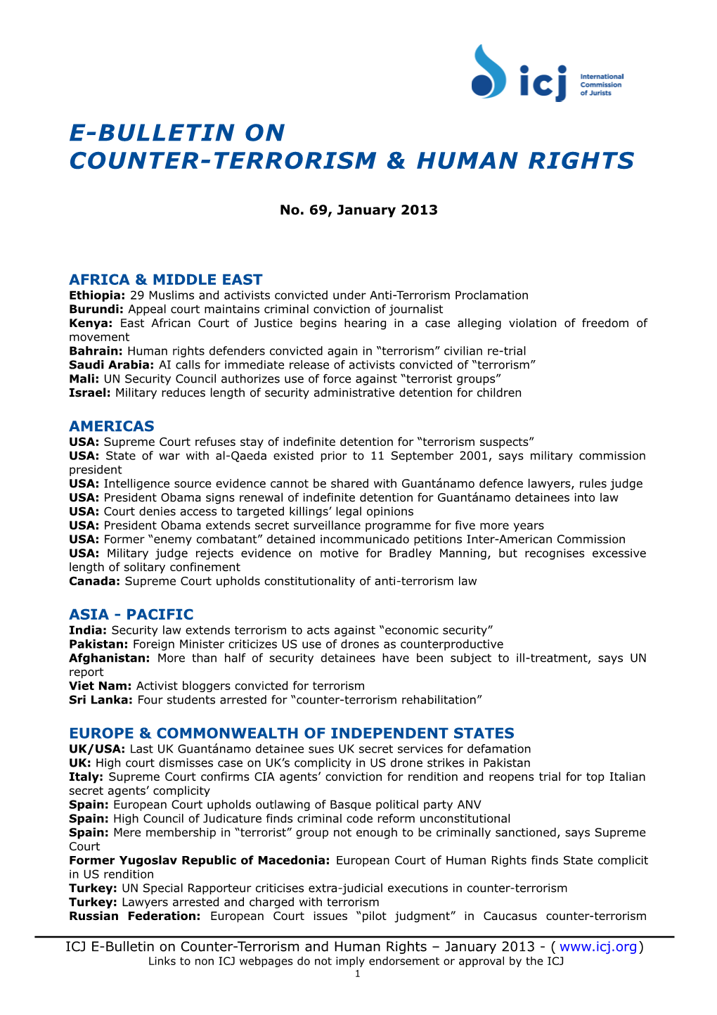 E-Bulletin on Counter-Terrorism and Human Rights