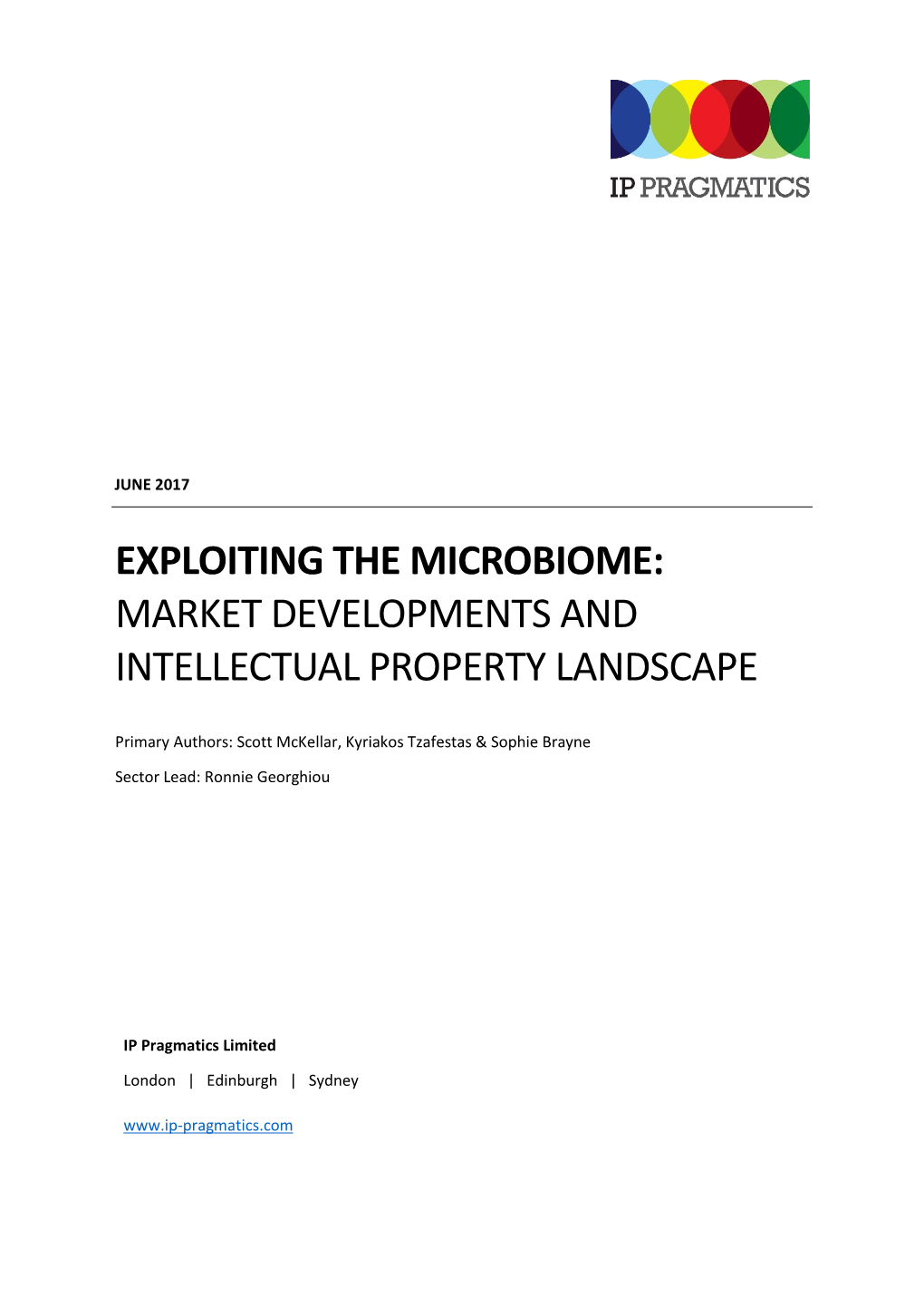 IP Pragmatics Microbiome White Paper June 2017