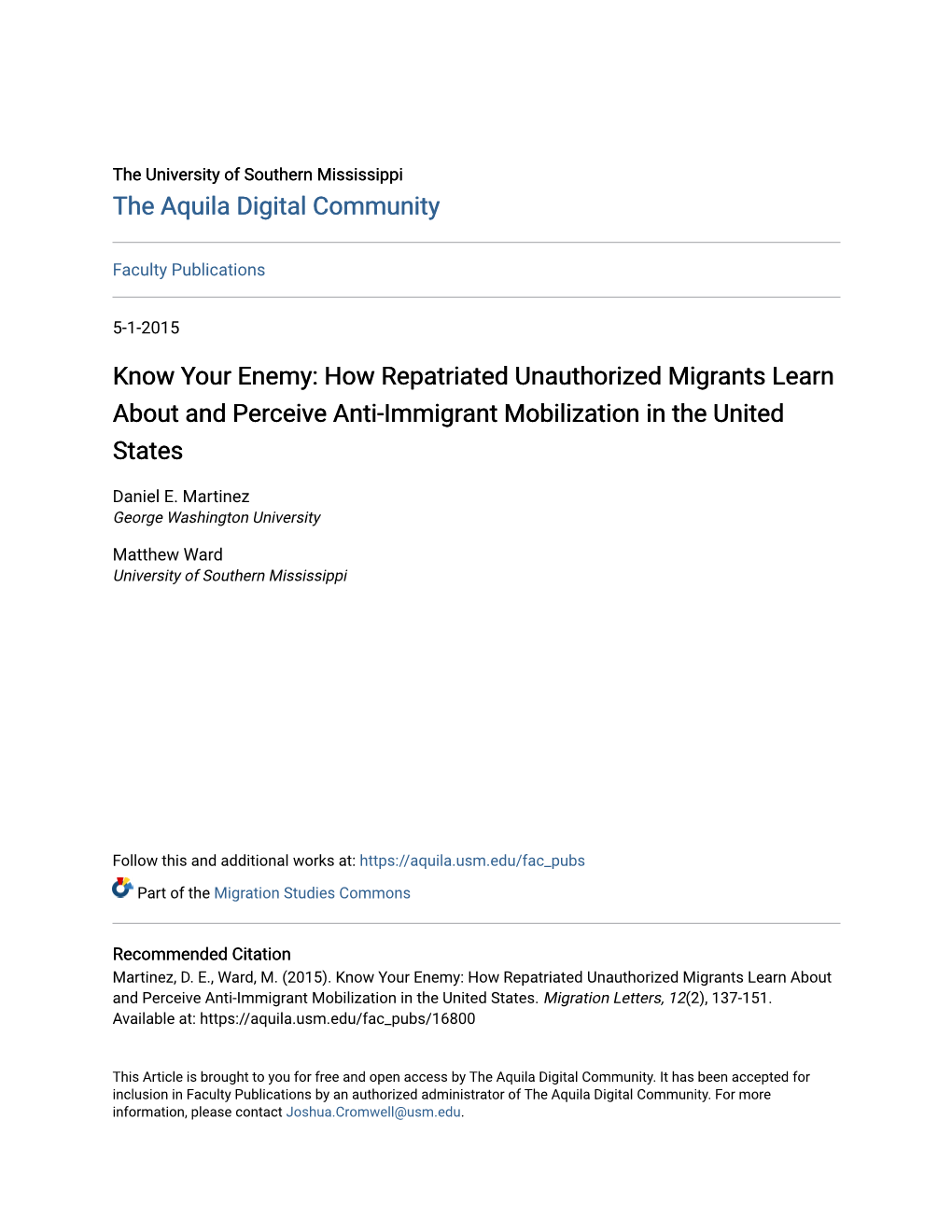 How Repatriated Unauthorized Migrants Learn About and Perceive Anti-Immigrant Mobilization in the United States