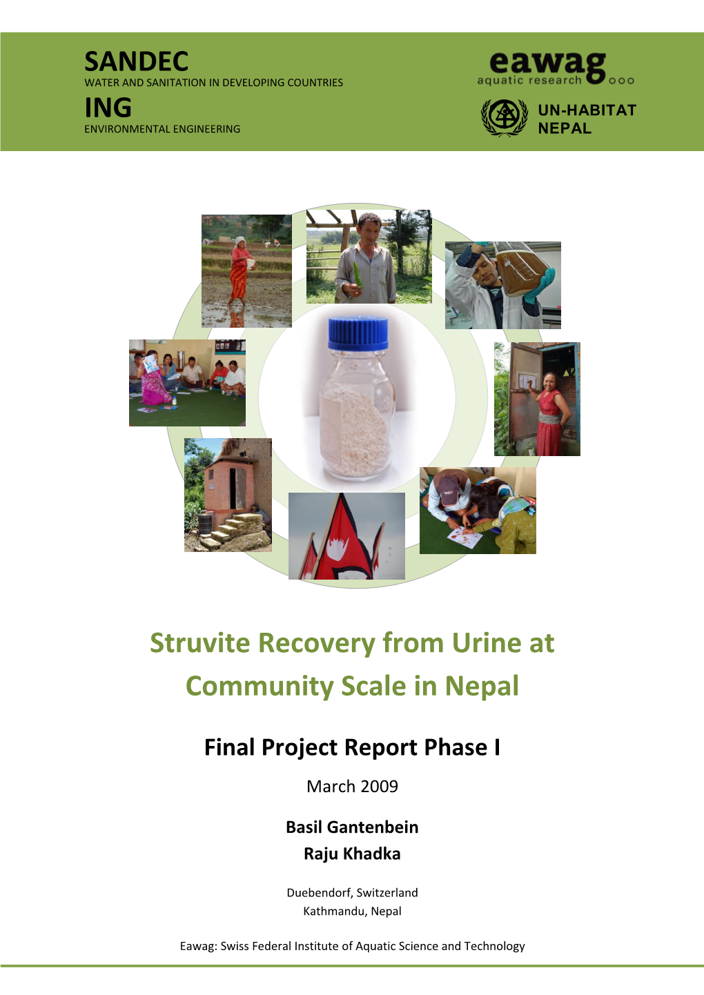 SANDEC ING Struvite Recovery from Urine at Community Scale in Nepal