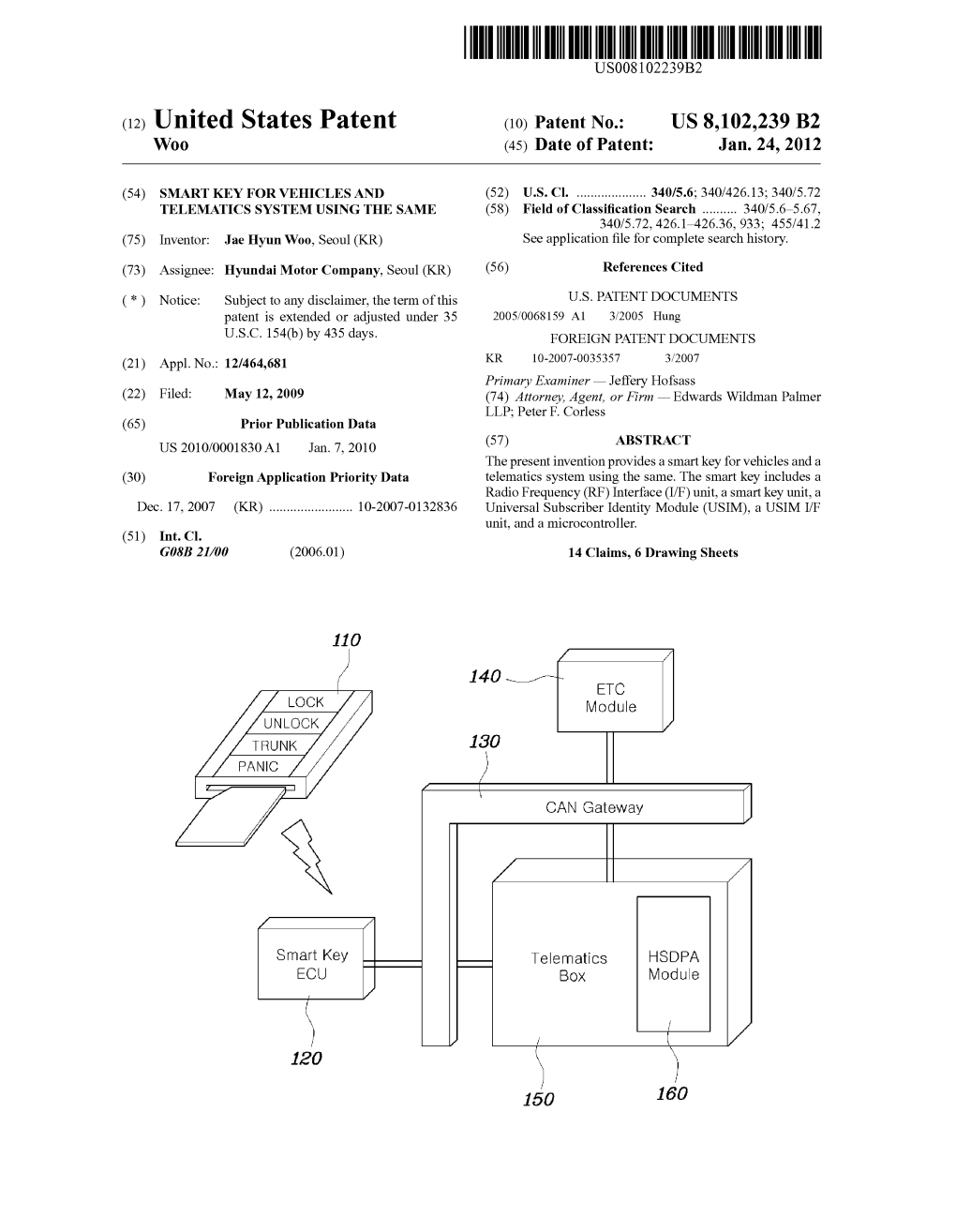 (12) United States Patent (10) Patent No.: US 8,102.239 B2 WOO (45) Date of Patent: Jan