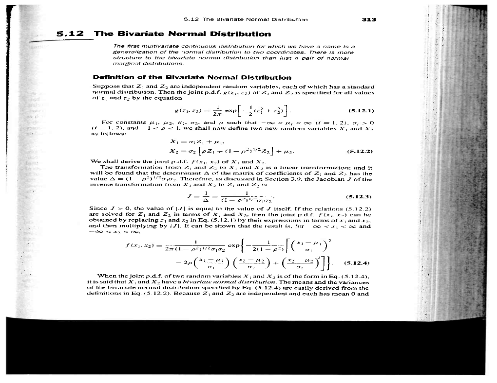 512 the Bivariate Normal Distribution