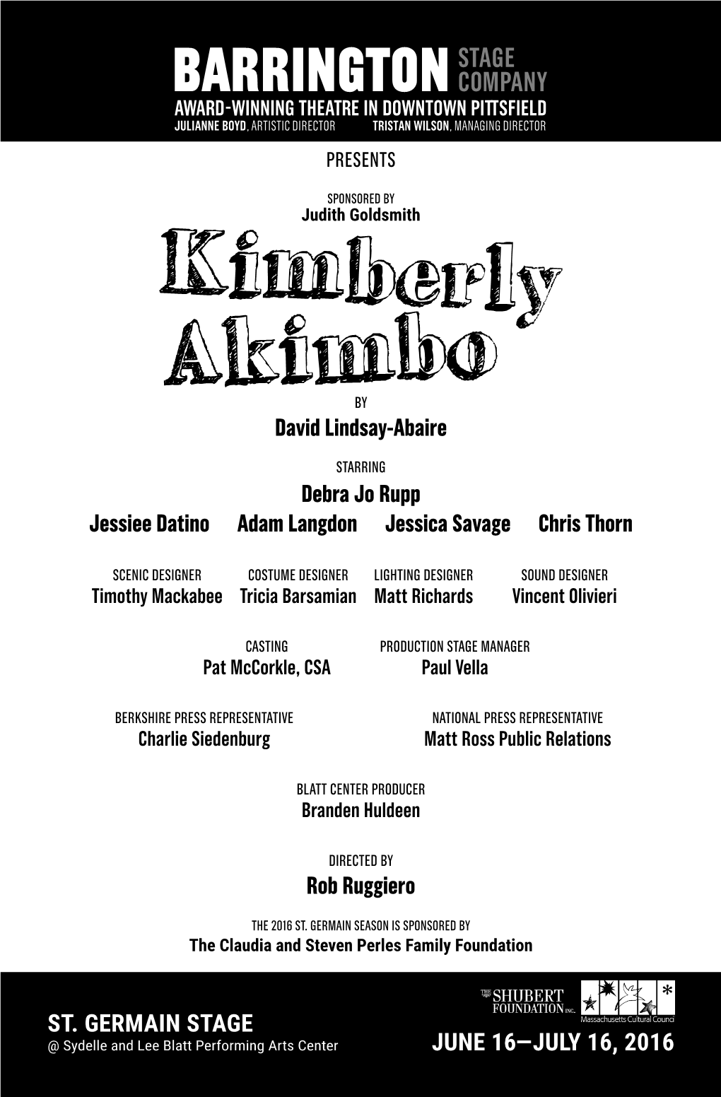 David Lindsay-Abaire Debra Jo Rupp Jessiee Datino Adam Langdon