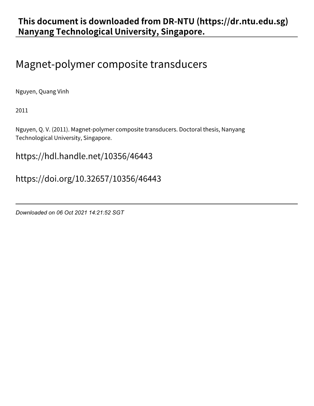 Magnet‑Polymer Composite Transducers