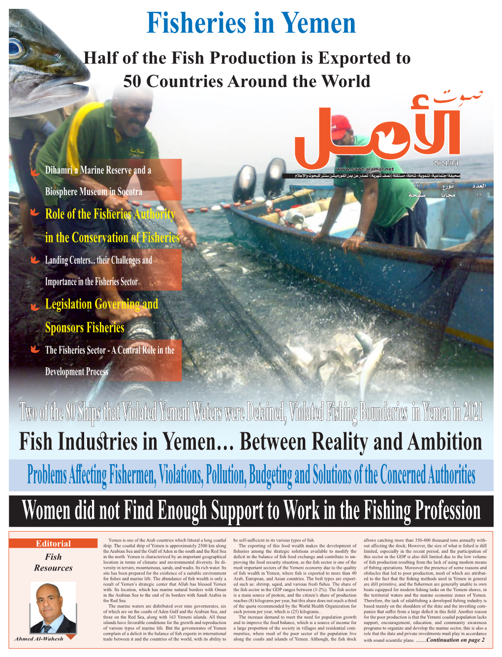 Fisheries in Yemen Half of the Fish Production Is Exported to 50 Countries Around the World