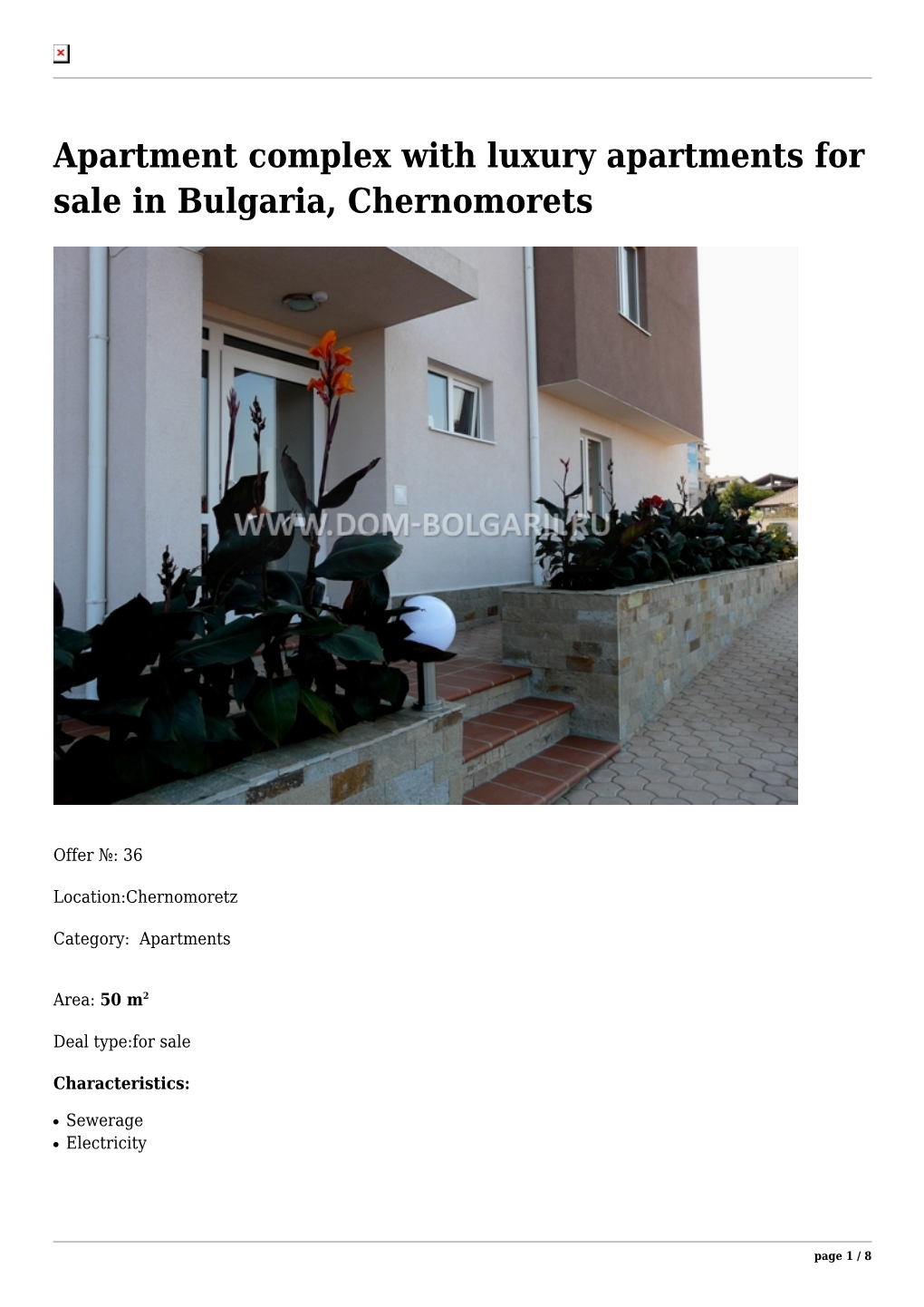 Apartment Complex with Luxury Apartments for Sale in Bulgaria, Chernomorets