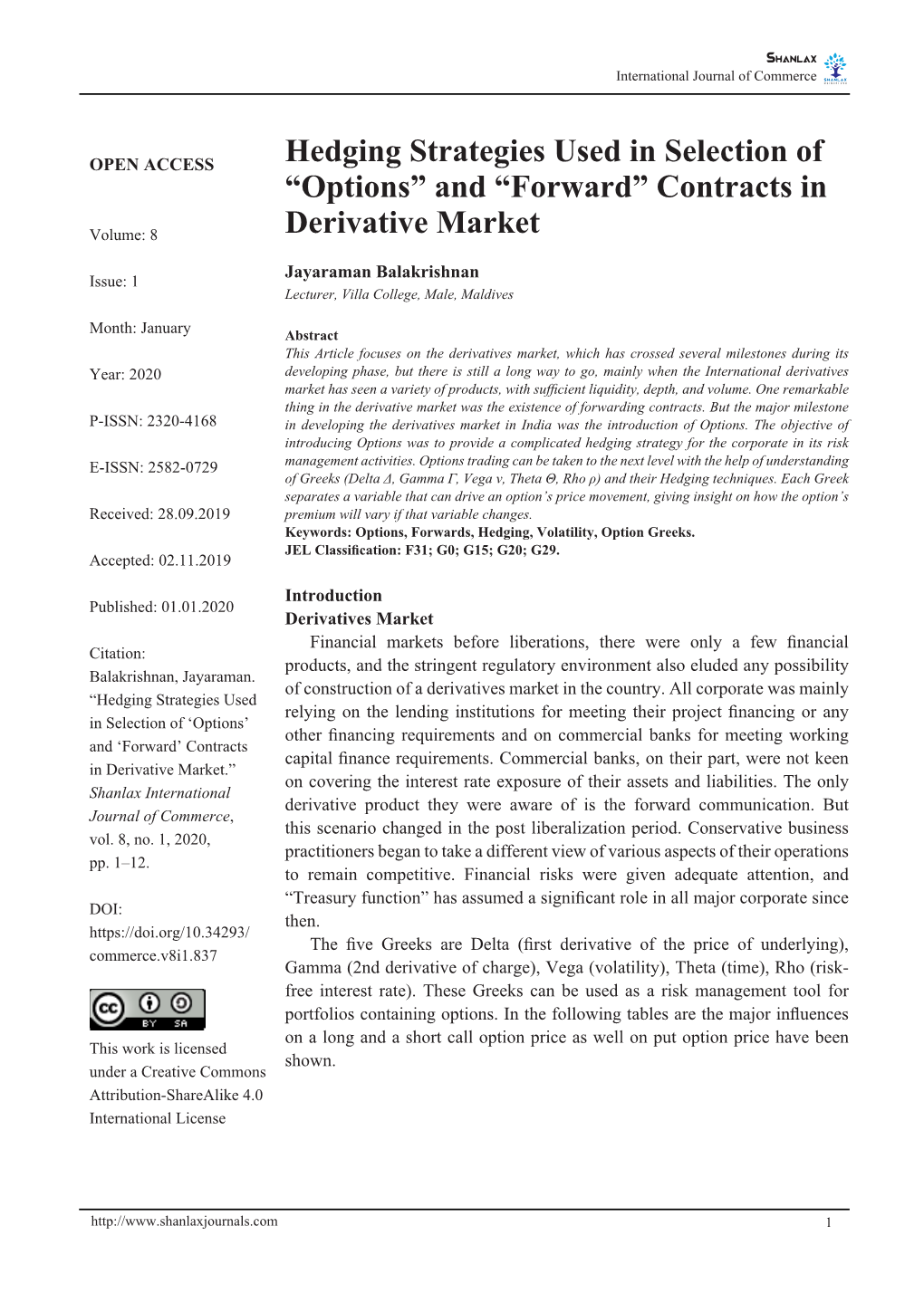 Options” and “Forward” Contracts In