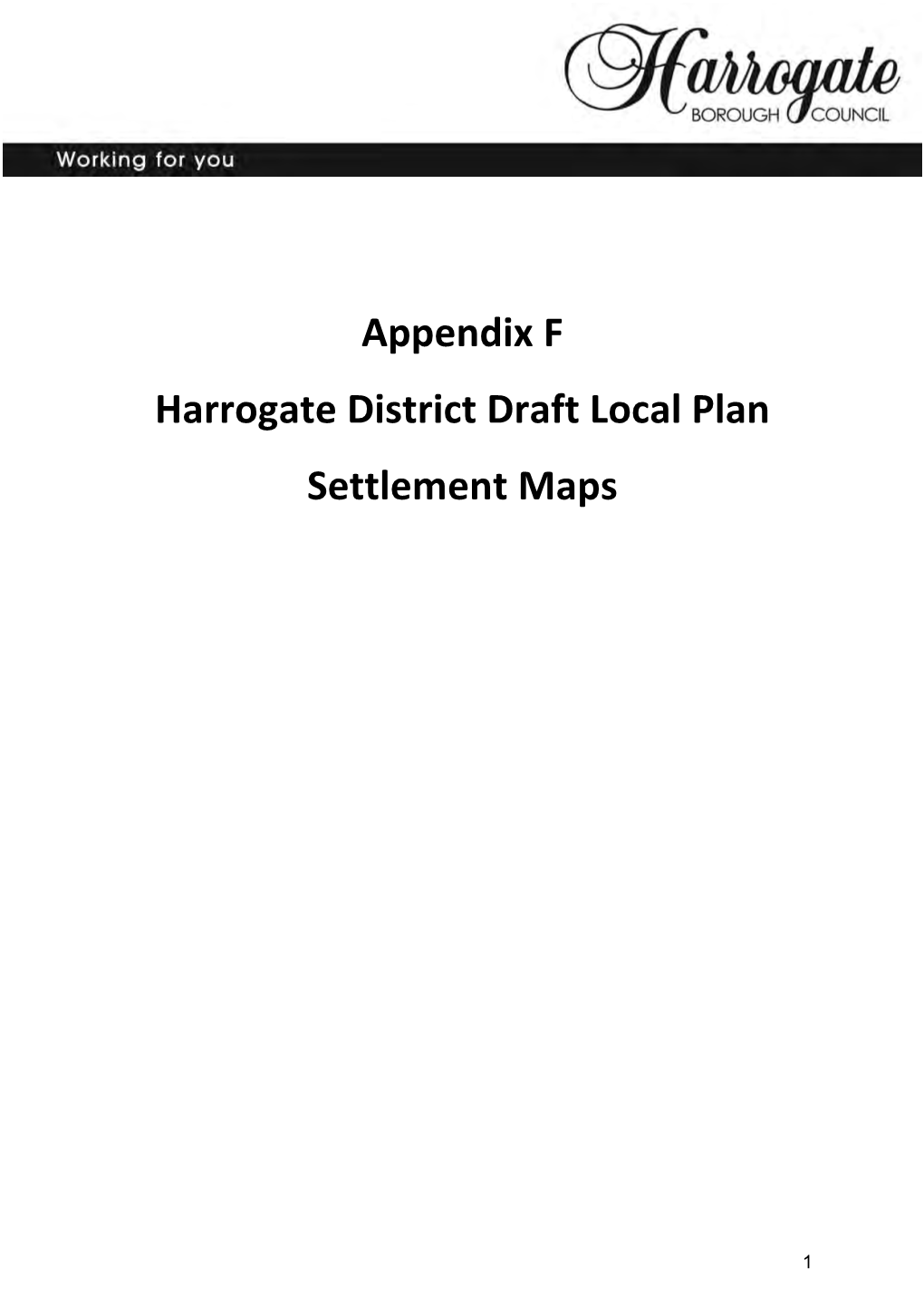 Appendix F Harrogate District Draft Local Plan Settlement Maps