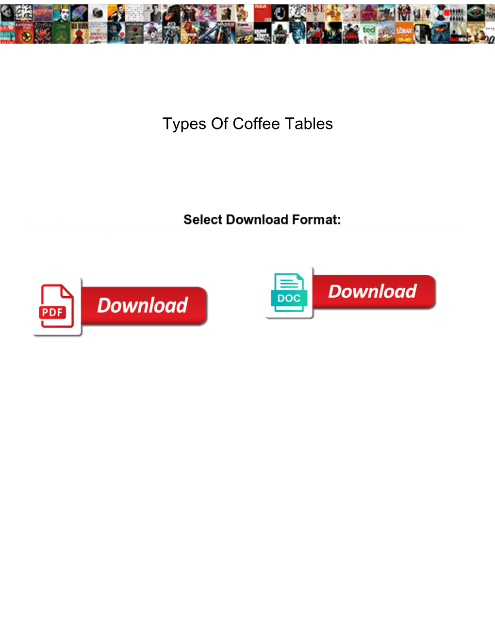 Types of Coffee Tables