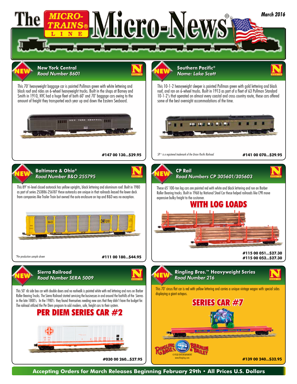 With Log Loads Per Diem Series Car #2 Series Car #7