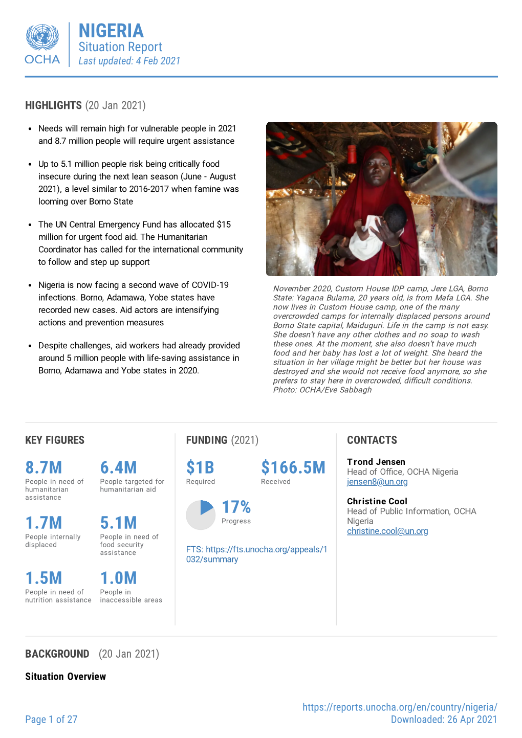 Nigeria Situation Report, 3 Feb 2021.Pdf