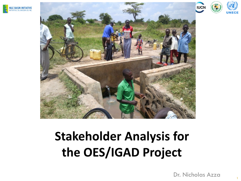 Stakeholder Analysis for the OES/IGAD Project