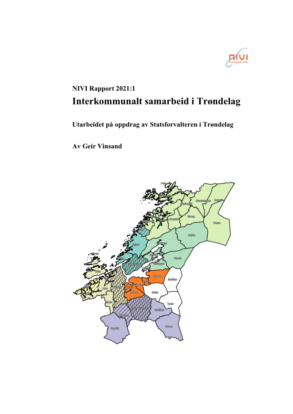 NIVI Rapport 2021:1 Interkommunalt Samarbeid I Trøndelag