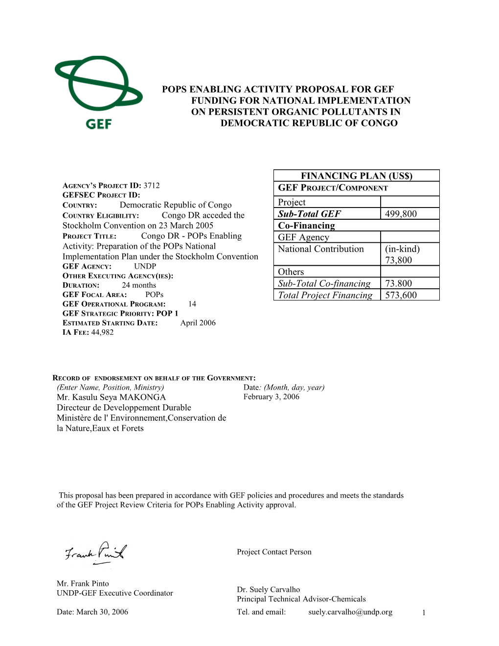 GEFSEC Project ID