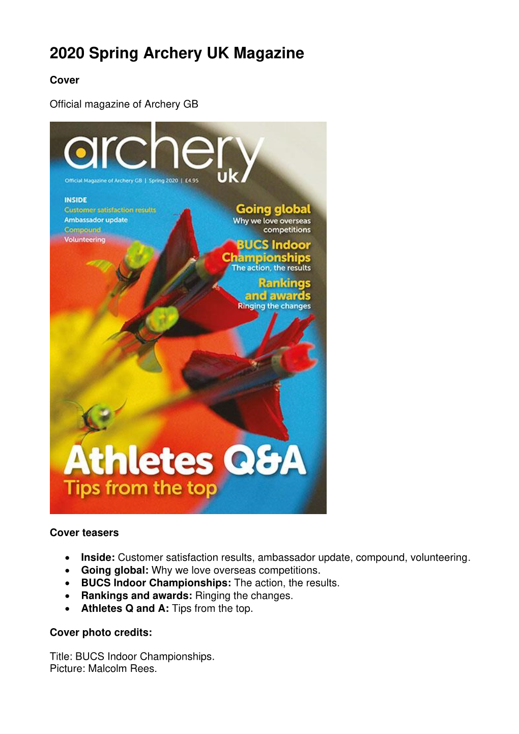 2020 Spring Archery UK Magazine