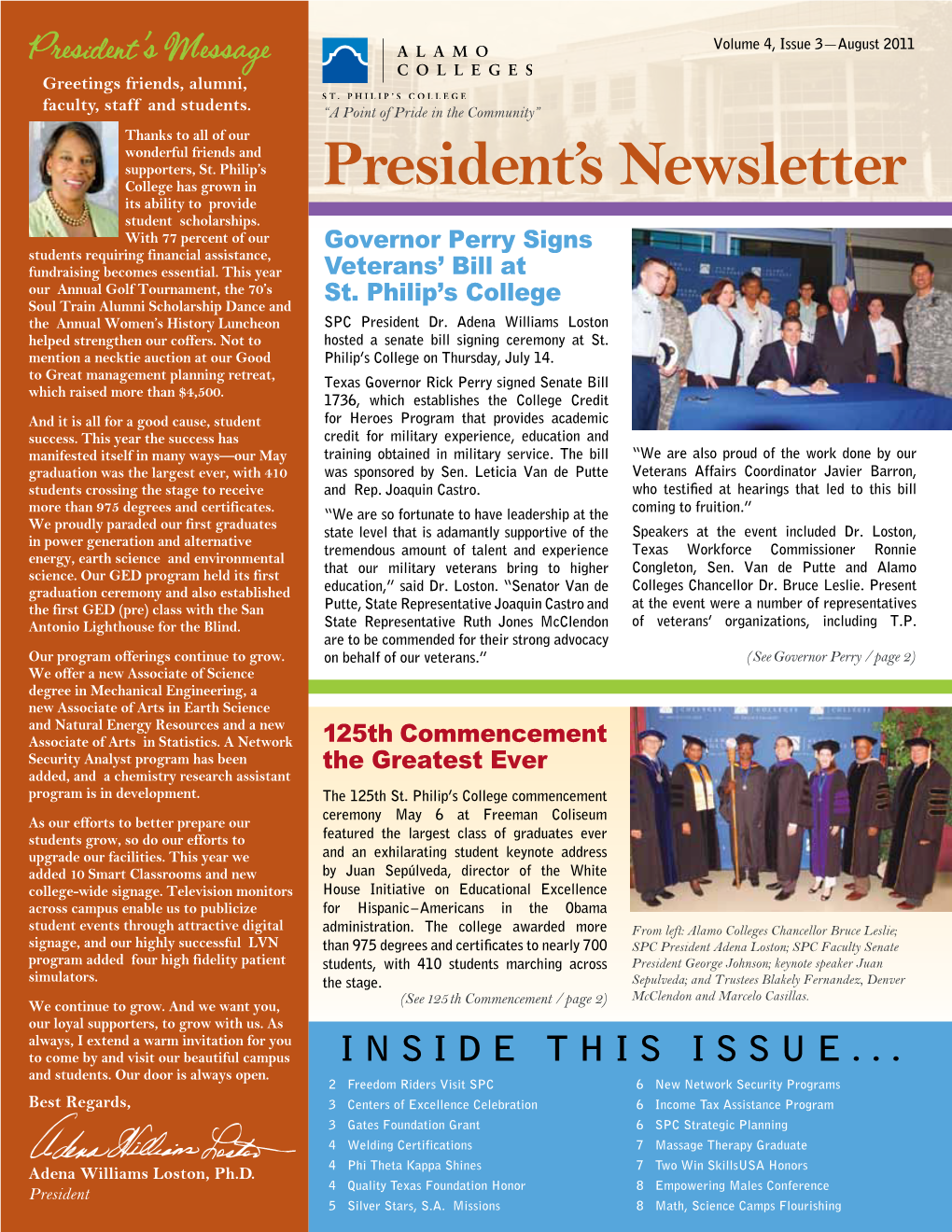 President's Newsletter