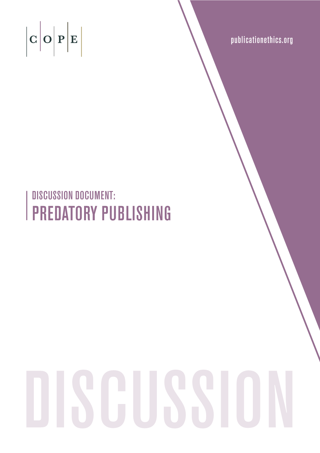 COPE Discussion Document: Predatory Publishing