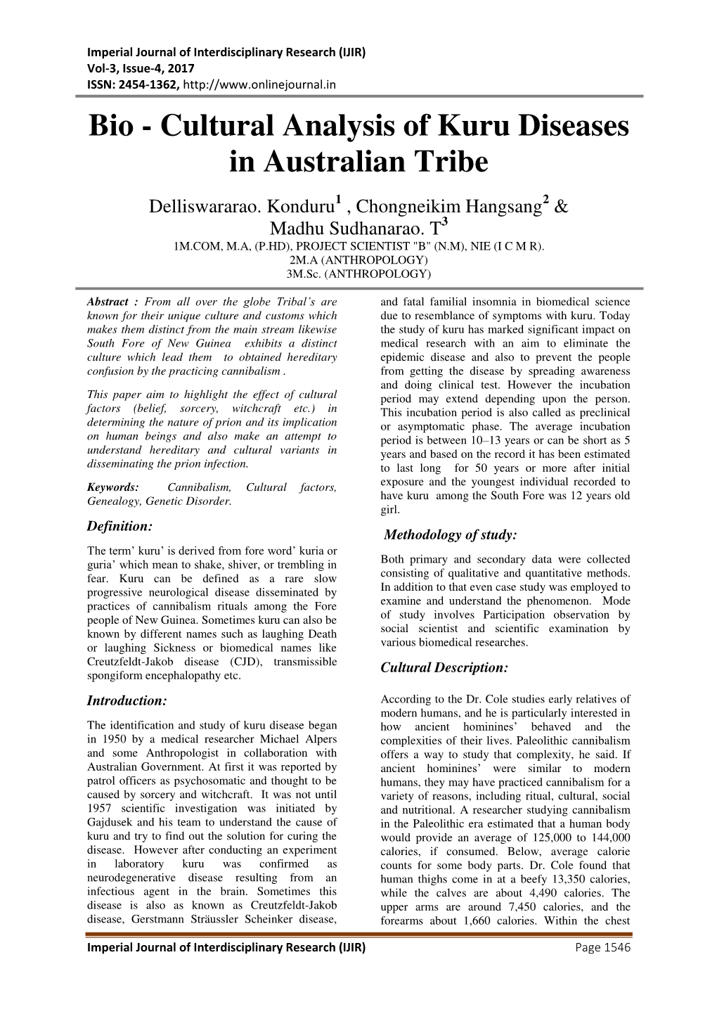 Cultural Analysis of Kuru Diseases in Australian Tribe